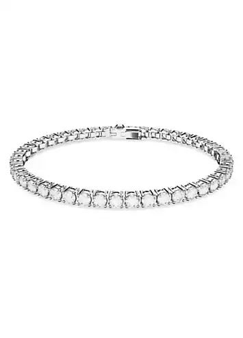 Swarovski Matrix Tennis White Rhodium Bracelet | Kaleidoscope