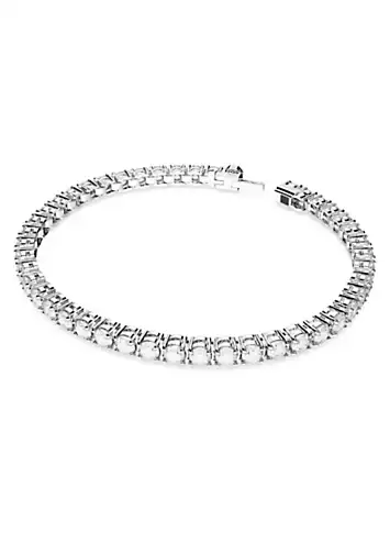 Swarovski Matrix Tennis White Rhodium Bracelet | Kaleidoscope