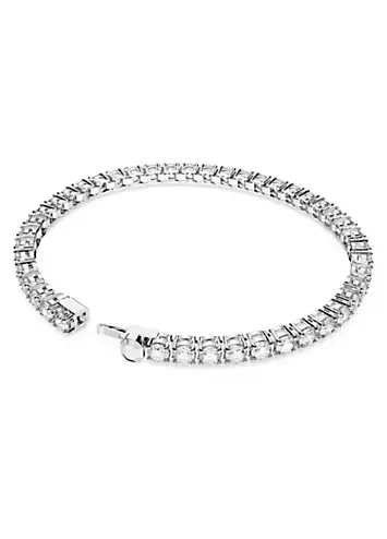 Swarovski Matrix Tennis White Rhodium Bracelet | Kaleidoscope