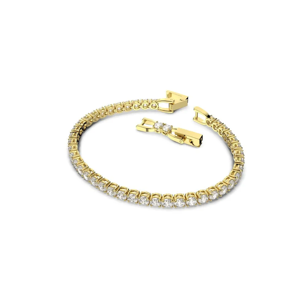 Swarovski Tennis Deluxe Bracelet - Medium - White, Gold Plated