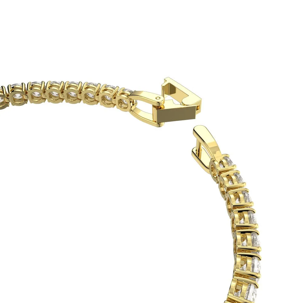 Swarovski Tennis Deluxe Bracelet - Medium - White, Gold Plated