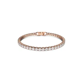 Swarovski Tennis Deluxe Bracelet - Medium - White, Rose Gold-Tone Plated