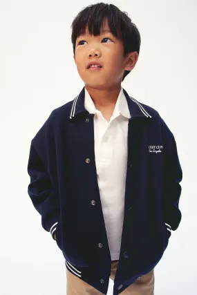 Sweatshirt baseball jacket - Round neck - Long sleeve - Navy blue - Kids | H&M GB