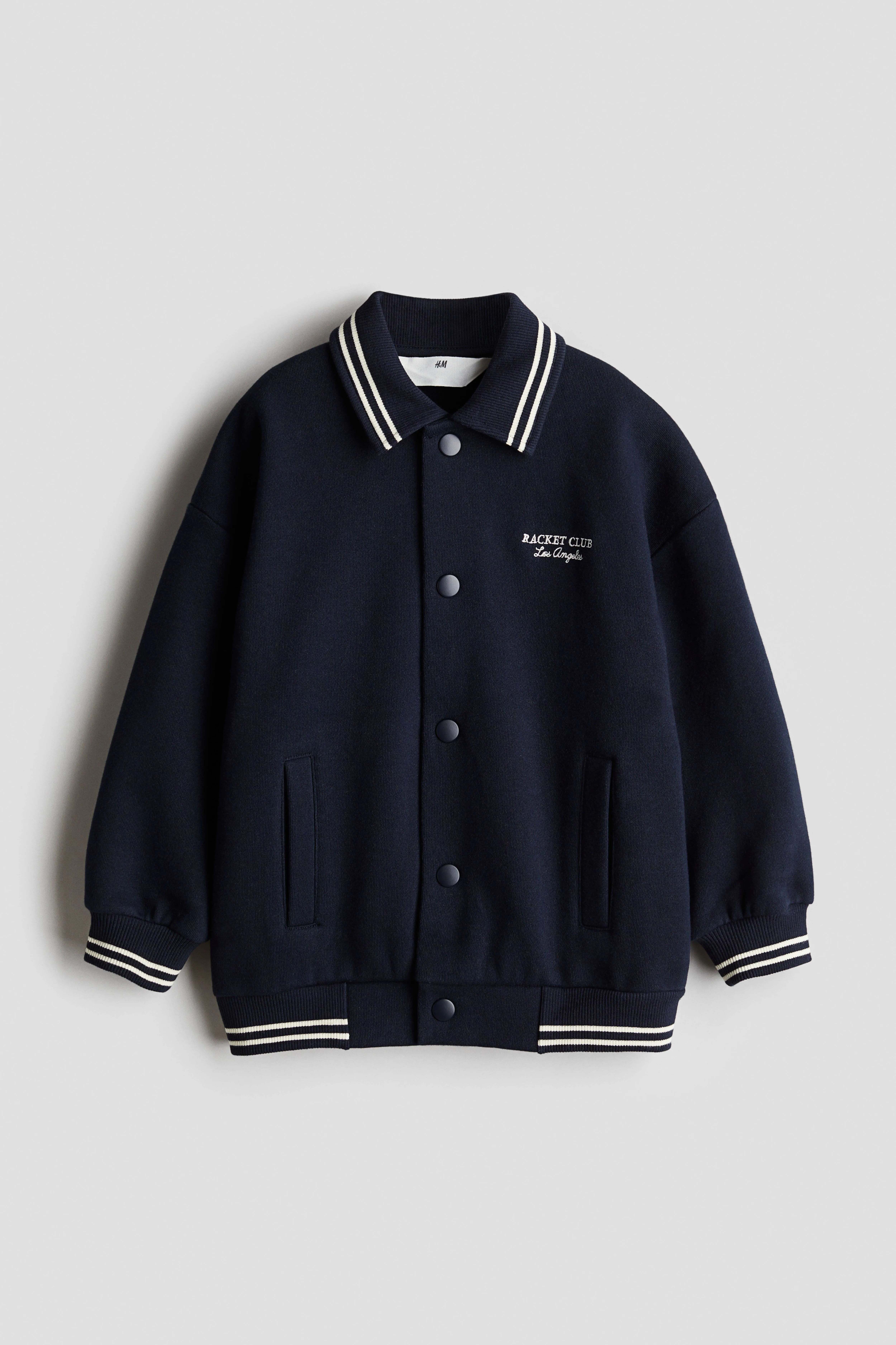 Sweatshirt baseball jacket - Round neck - Long sleeve - Navy blue - Kids | H&M GB