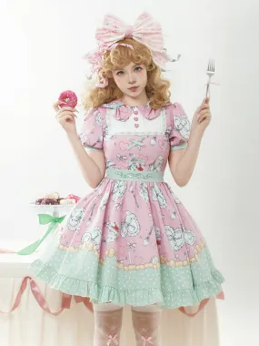 Sweet Lolita Dress Polyester Short Sleeves Dress Lolita Dress