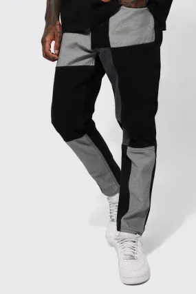 Tapered Patchwork Jeans