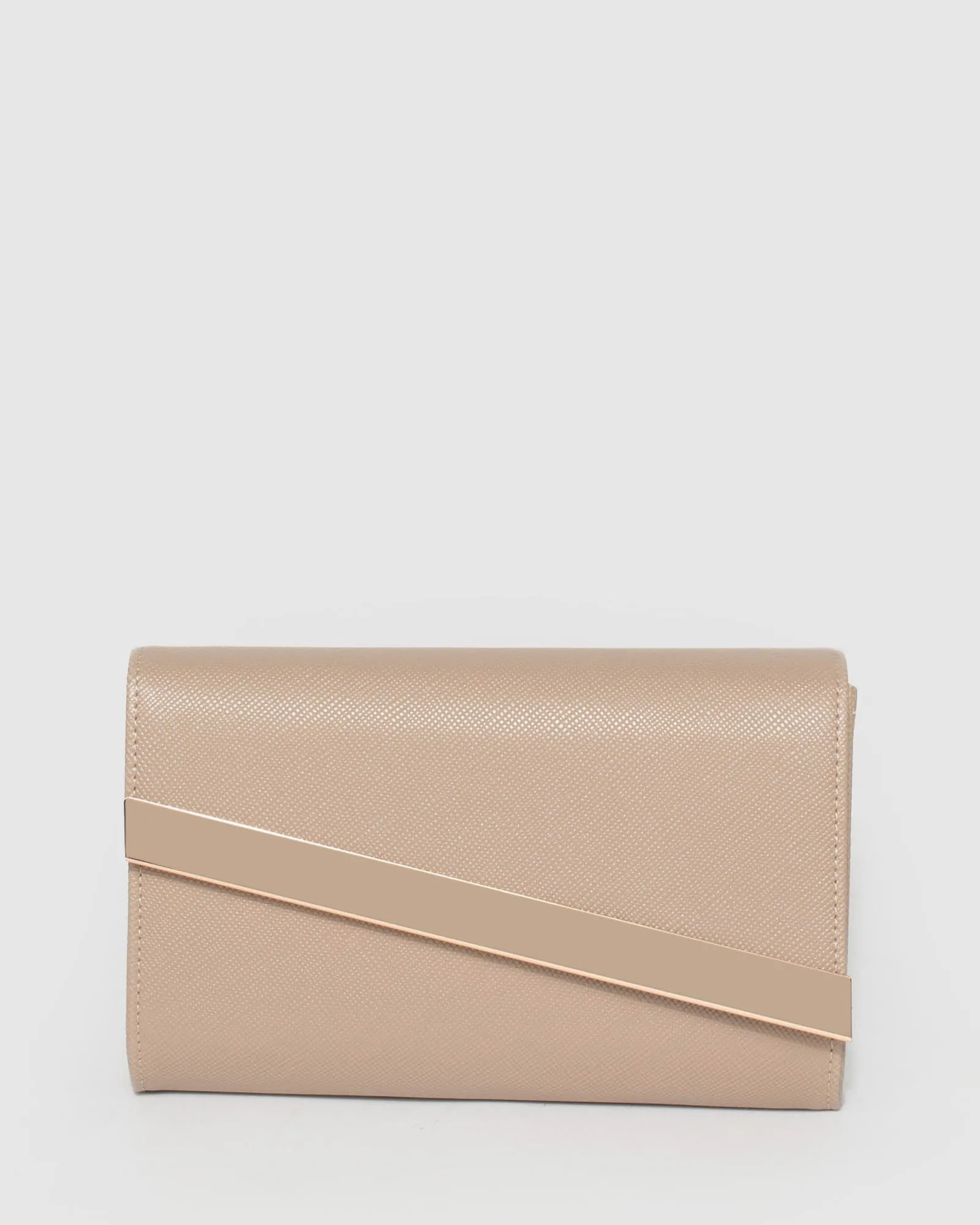 Taupe Tessa Diag Clutch Bag