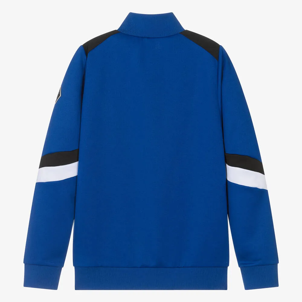 Teen Boys Blue Football Zip-Up Top