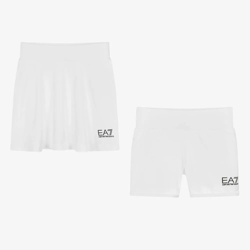 Teen Girls White Ventus7 Tennis Skirt & Shorts Set