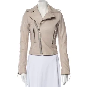 The Vampire Diaries S04 Nina Dobrev Beige Leather Jacket