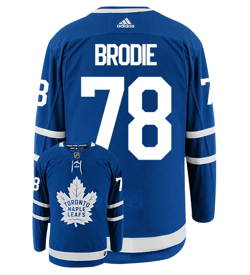 T.J Brodie Toronto Maple Leafs Adidas Authentic Home NHL Hockey Jersey     