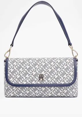 Tommy Hilfiger Monogram Crossbody Bag, White and Navy