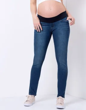 Under Bump Dark Wash Skinny Maternity Jeans