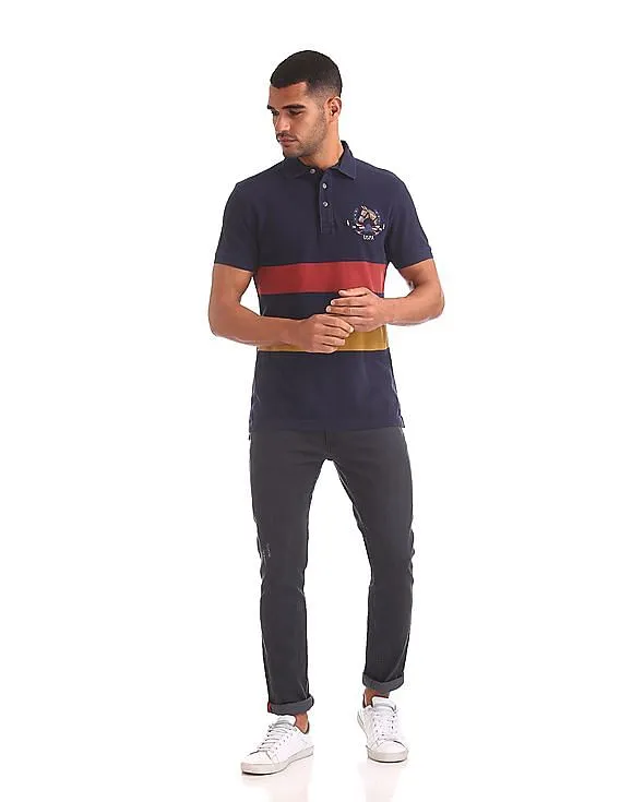 U.S. Polo Assn. Denim Co. Regular Fit Contrast Panelled Polo Shirt