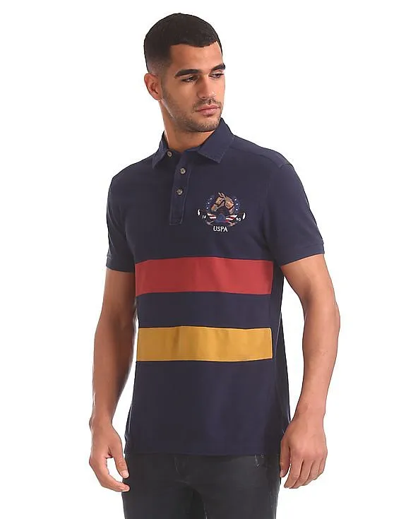 U.S. Polo Assn. Denim Co. Regular Fit Contrast Panelled Polo Shirt