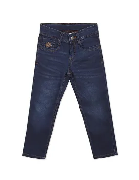 U.S. Polo Assn. Kids Boys Dark Blue Slim Fit Whiskered Jeans