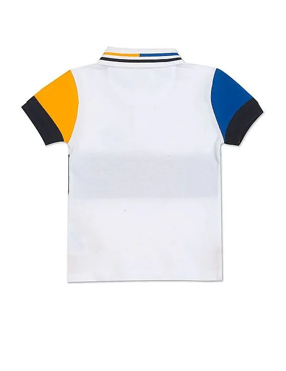 U.S. Polo Assn. Kids Ribbed Collar Colour Block Polo Shirt