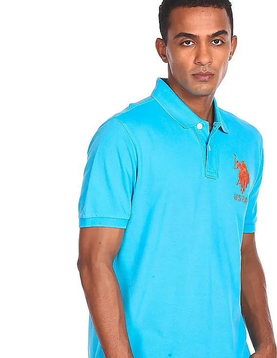 U.S. Polo Assn. Ribbed Collar Cotton Pique Polo Shirt