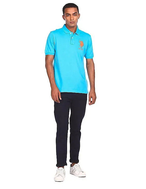 U.S. Polo Assn. Ribbed Collar Cotton Pique Polo Shirt