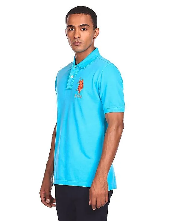 U.S. Polo Assn. Ribbed Collar Cotton Pique Polo Shirt