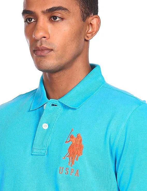 U.S. Polo Assn. Ribbed Collar Cotton Pique Polo Shirt