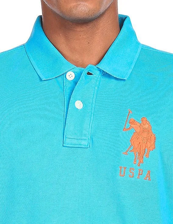 U.S. Polo Assn. Ribbed Collar Cotton Pique Polo Shirt