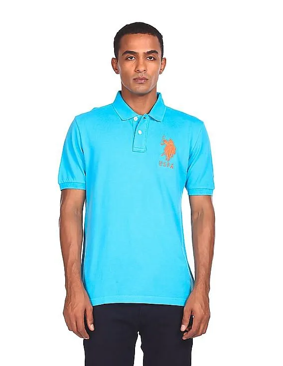 U.S. Polo Assn. Ribbed Collar Cotton Pique Polo Shirt