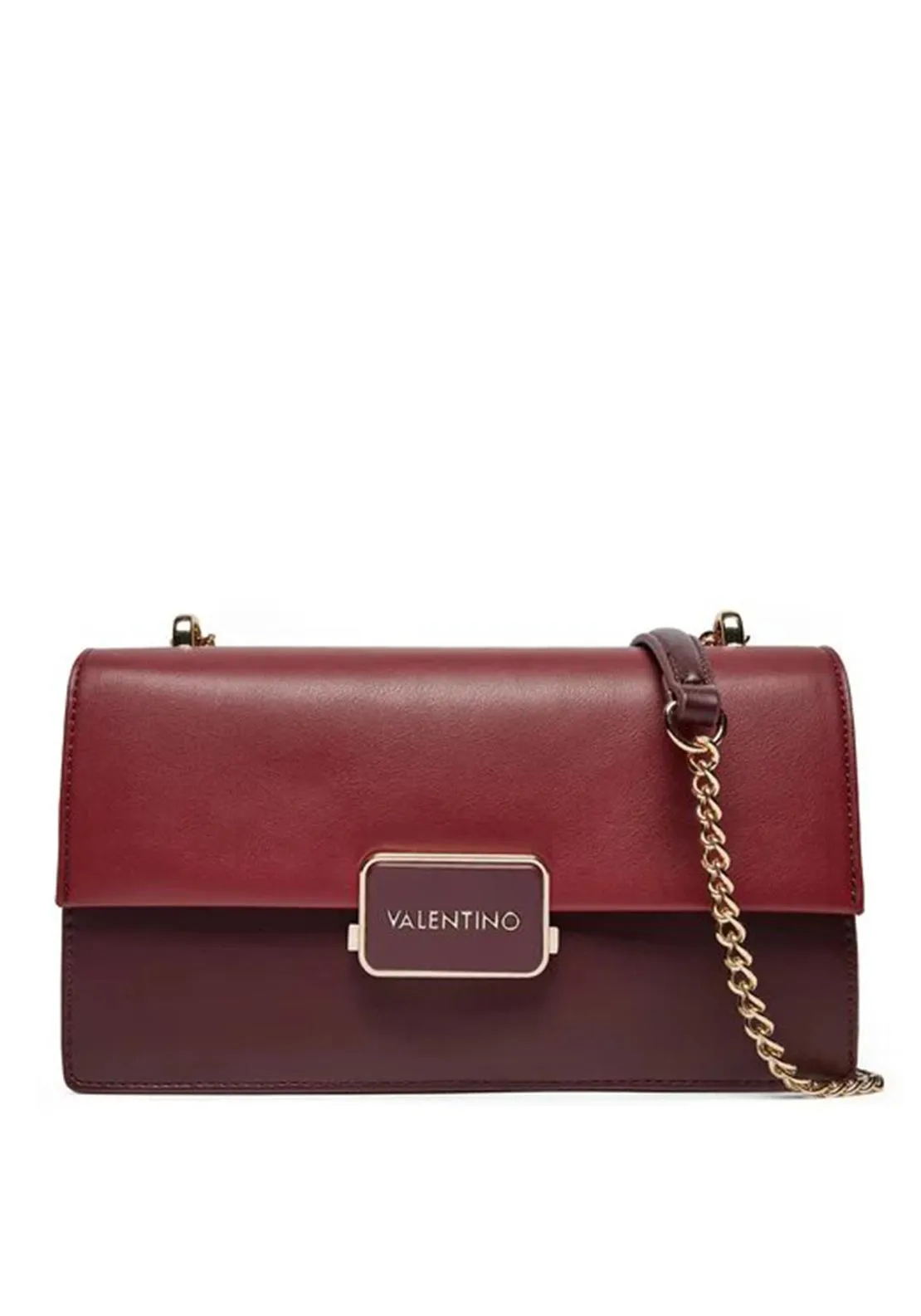 Valentino Alpheus Two Tone Crossbody Bag, Wine