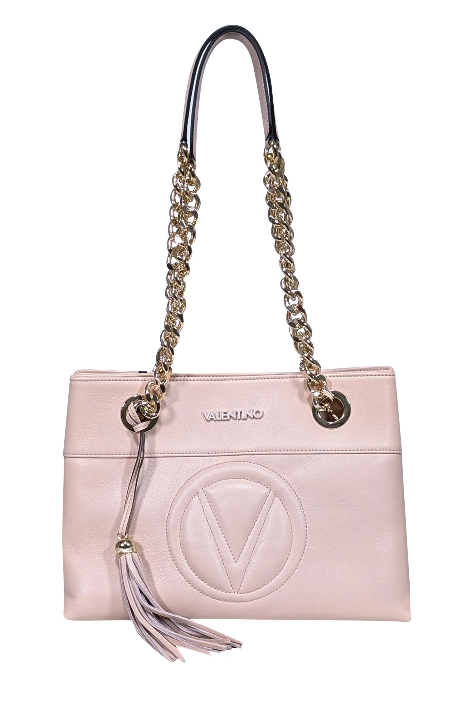 Valentino by Mario Valentino - Blush Pink Leather Chain Strap Shoulder Bag