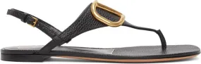 Valentino Garavani Black VLogo Signature Flat Sandals