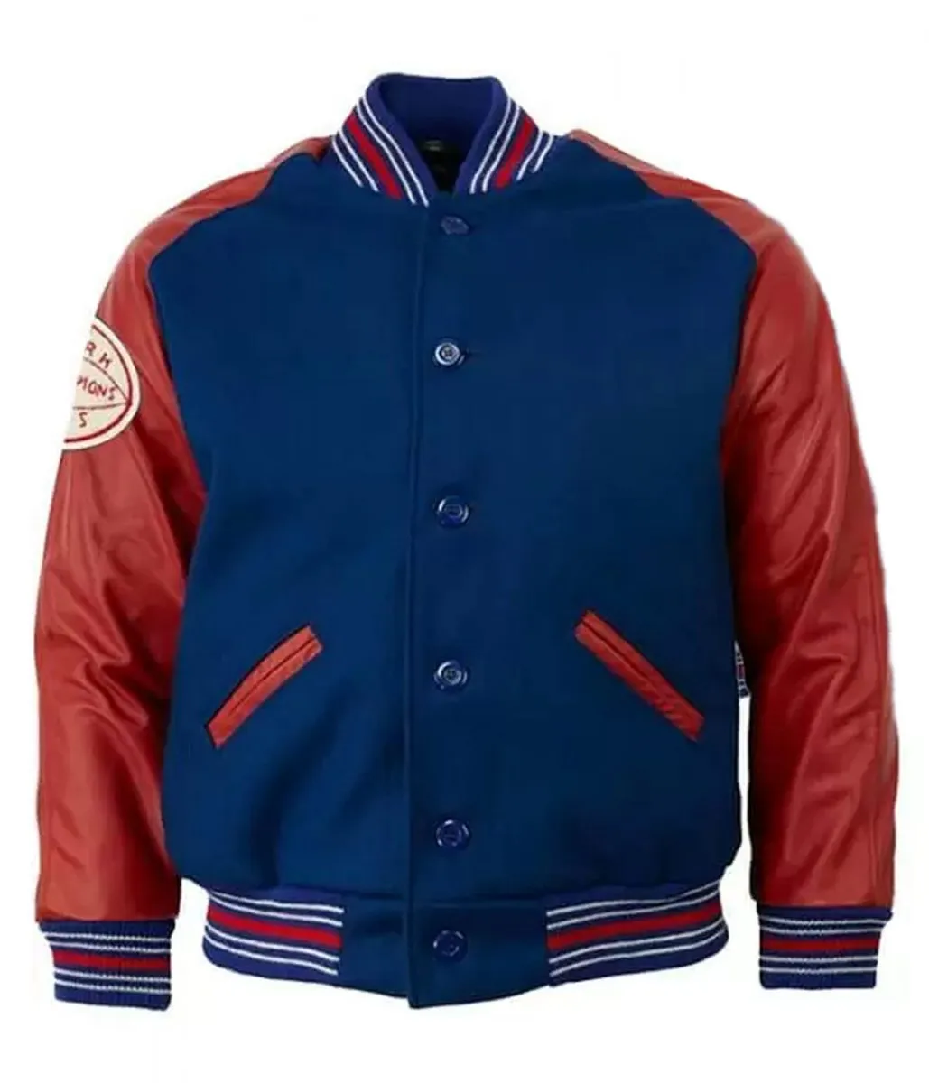 Varsity NY Giants Darius Slayton Blue and Red Jacket