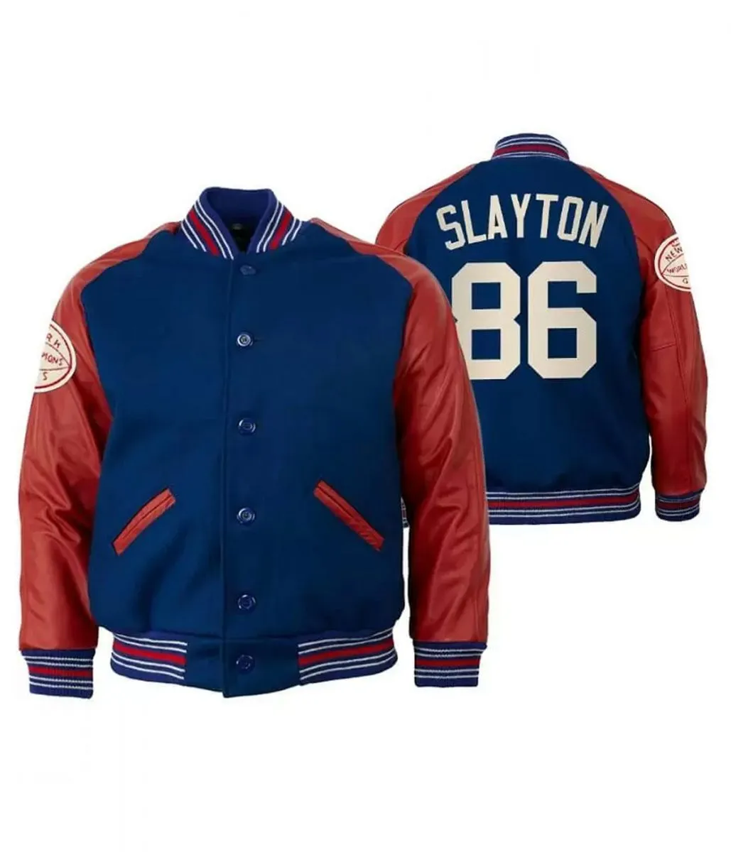 Varsity NY Giants Darius Slayton Blue and Red Jacket