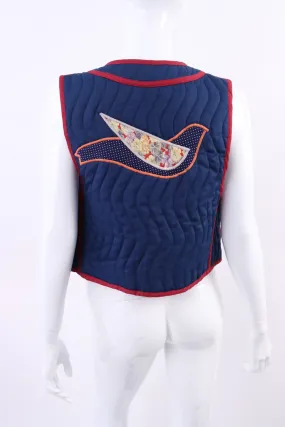 Vintage 70's JEANNE-MARC Quilted Dove Vest