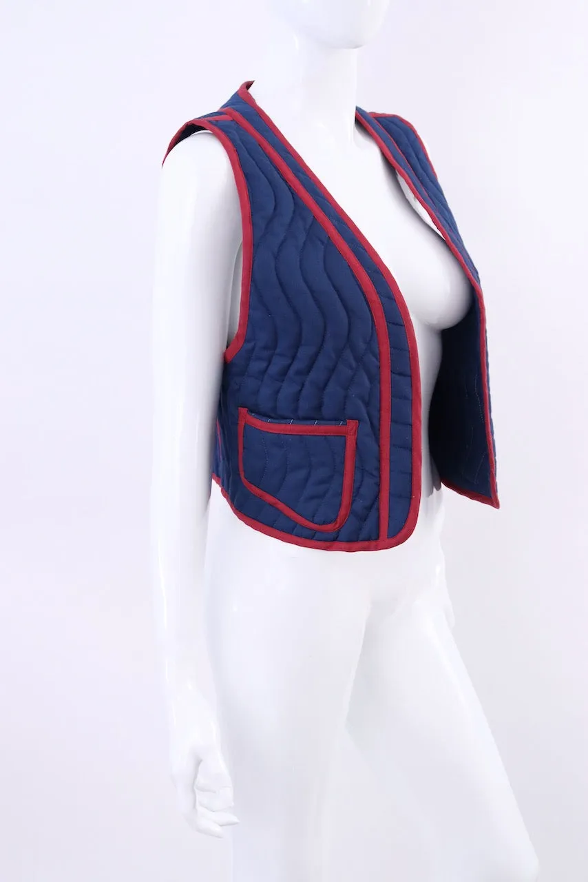 Vintage 70's JEANNE-MARC Quilted Dove Vest