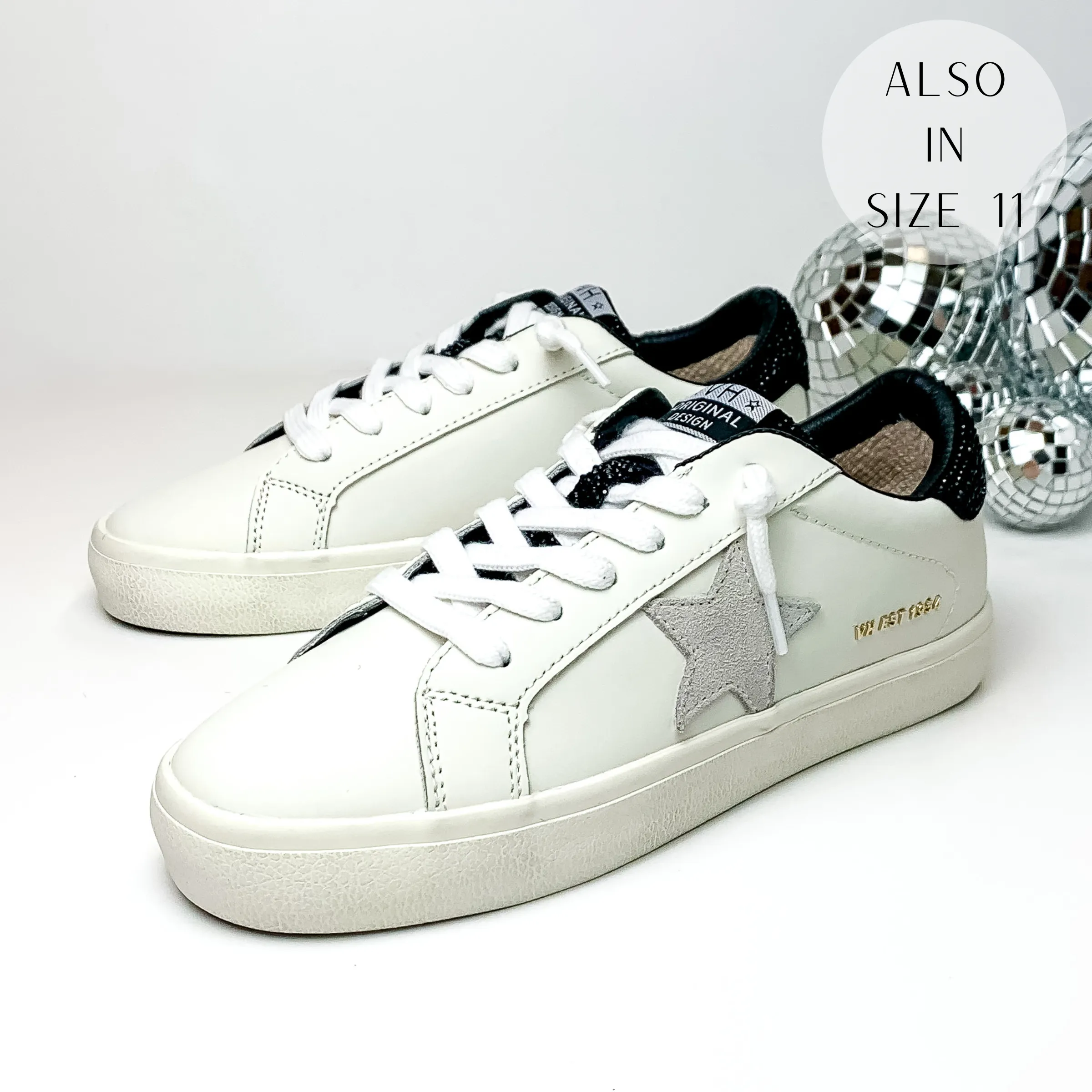 Vintage Havana | Raz Sneakers in White with Black Crystals