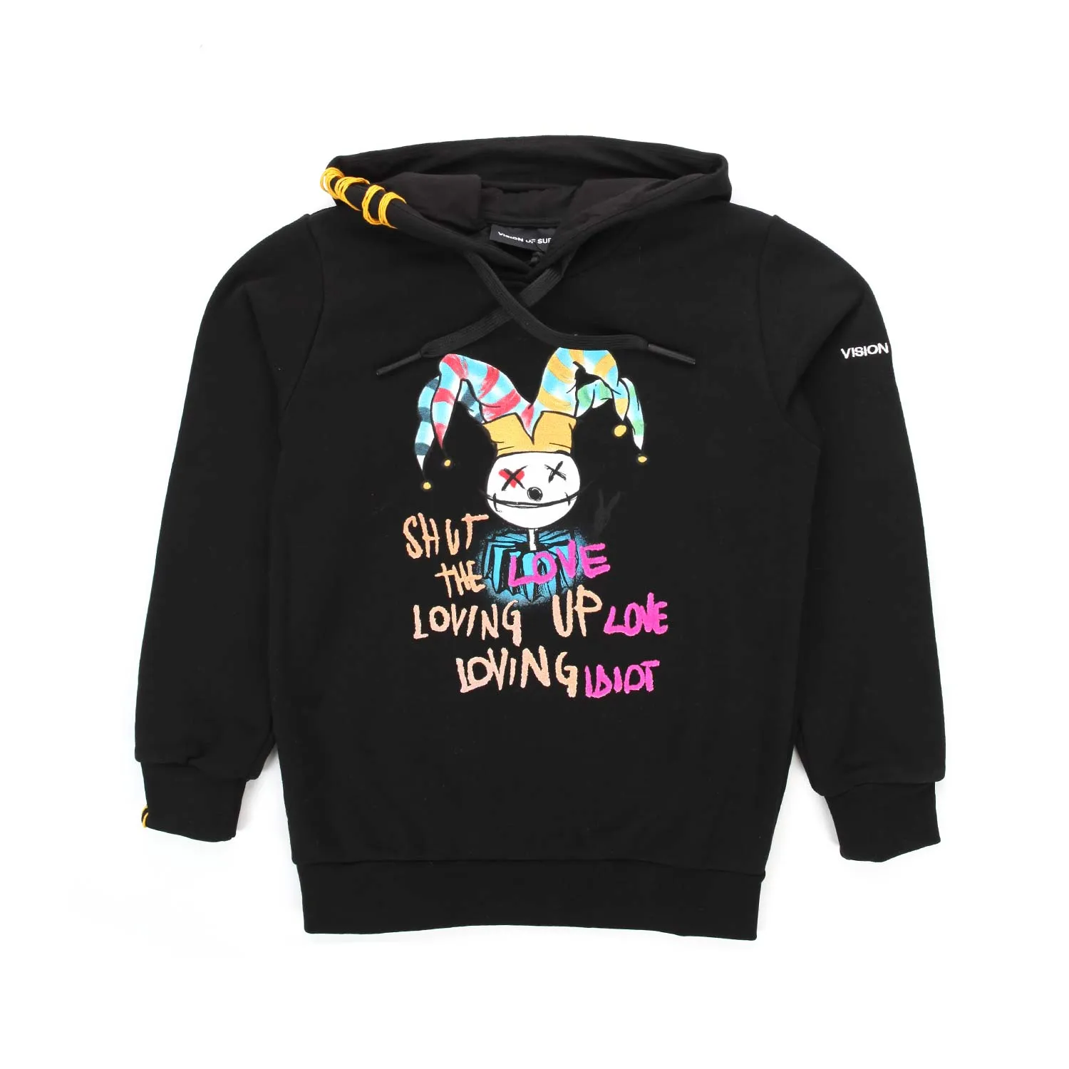 Vision Of Super Black Drawing Clown Hoodie Sweatshirt For Child And Teen