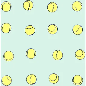 WallShoppe Clare V. Tennis Balls Traditional Wallpaper, Mint