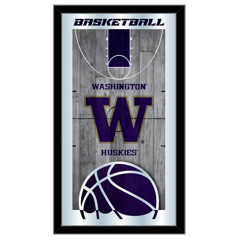 Washington Huskies HBS Basketball Framed Hanging Glass Wall Mirror (26x15)