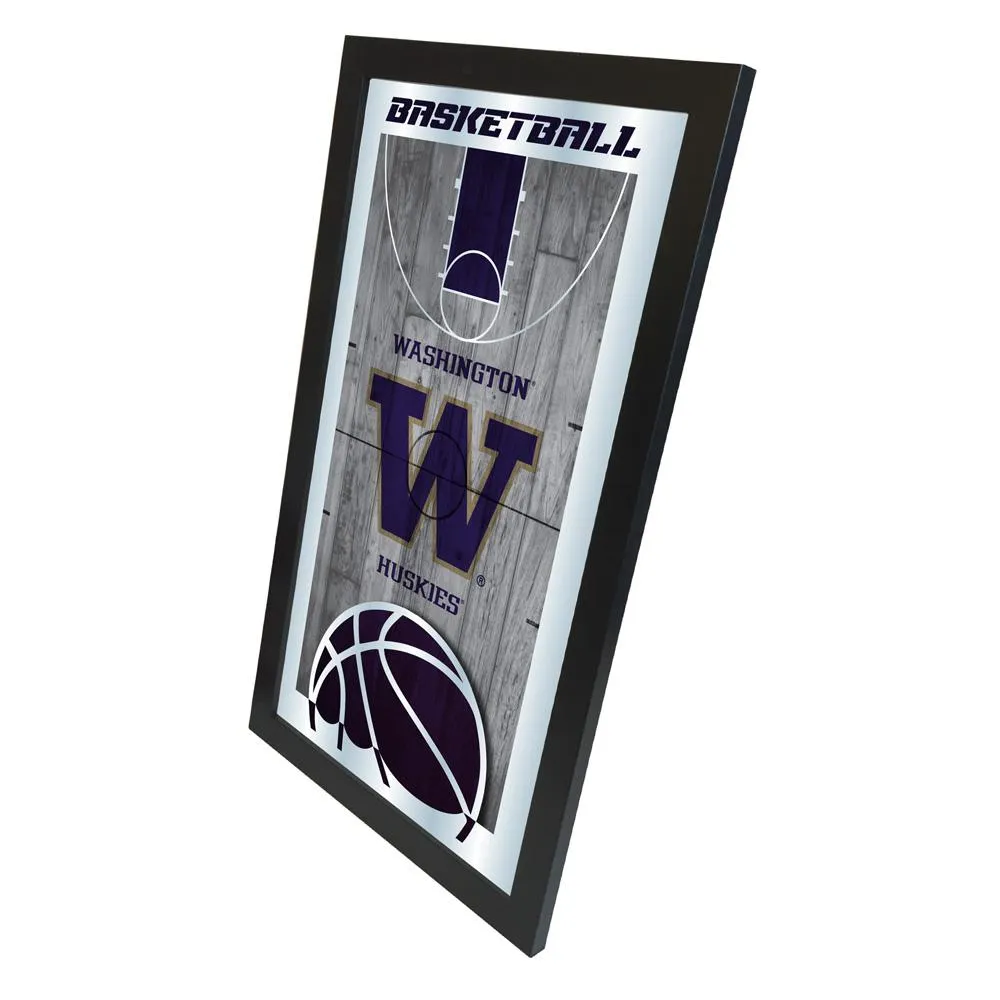 Washington Huskies HBS Basketball Framed Hanging Glass Wall Mirror (26x15)