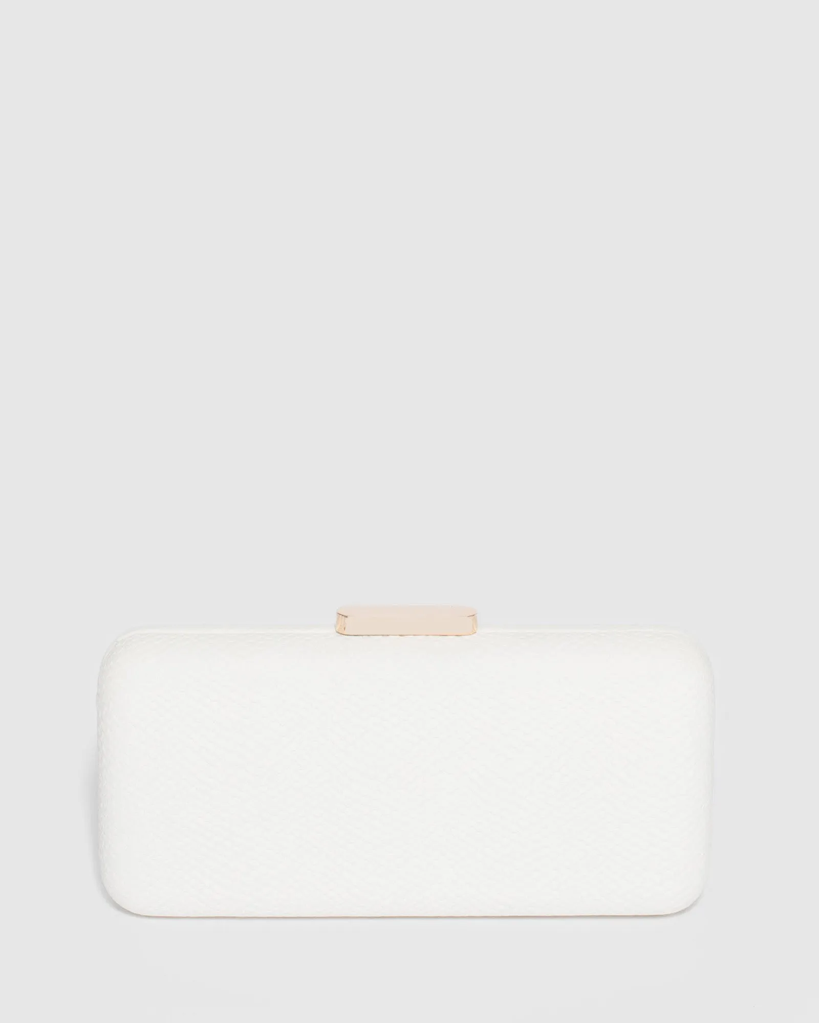 White Charlie Hardcase Clutch Bag