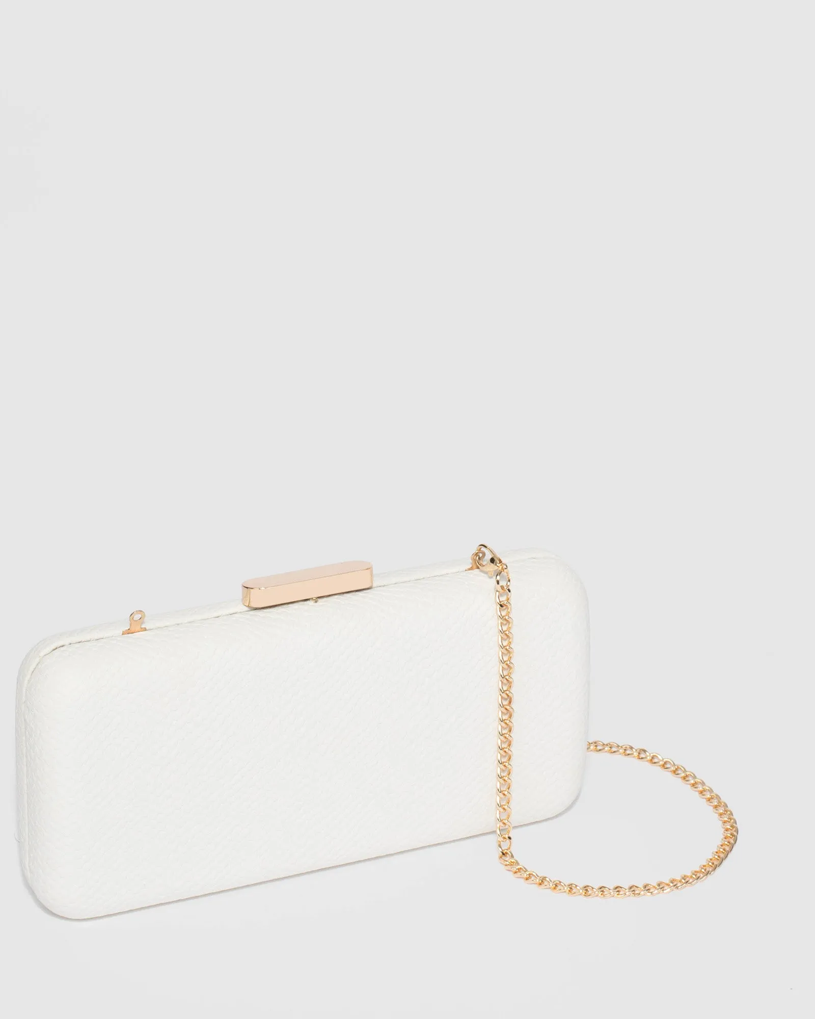 White Charlie Hardcase Clutch Bag