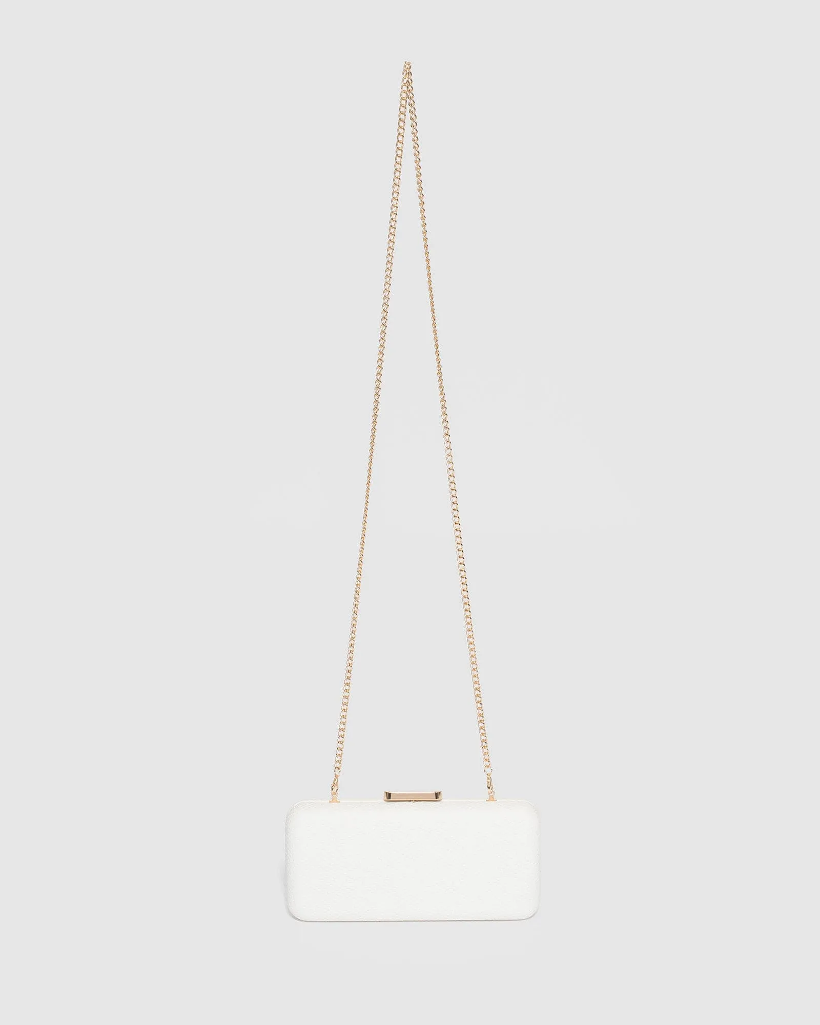 White Charlie Hardcase Clutch Bag