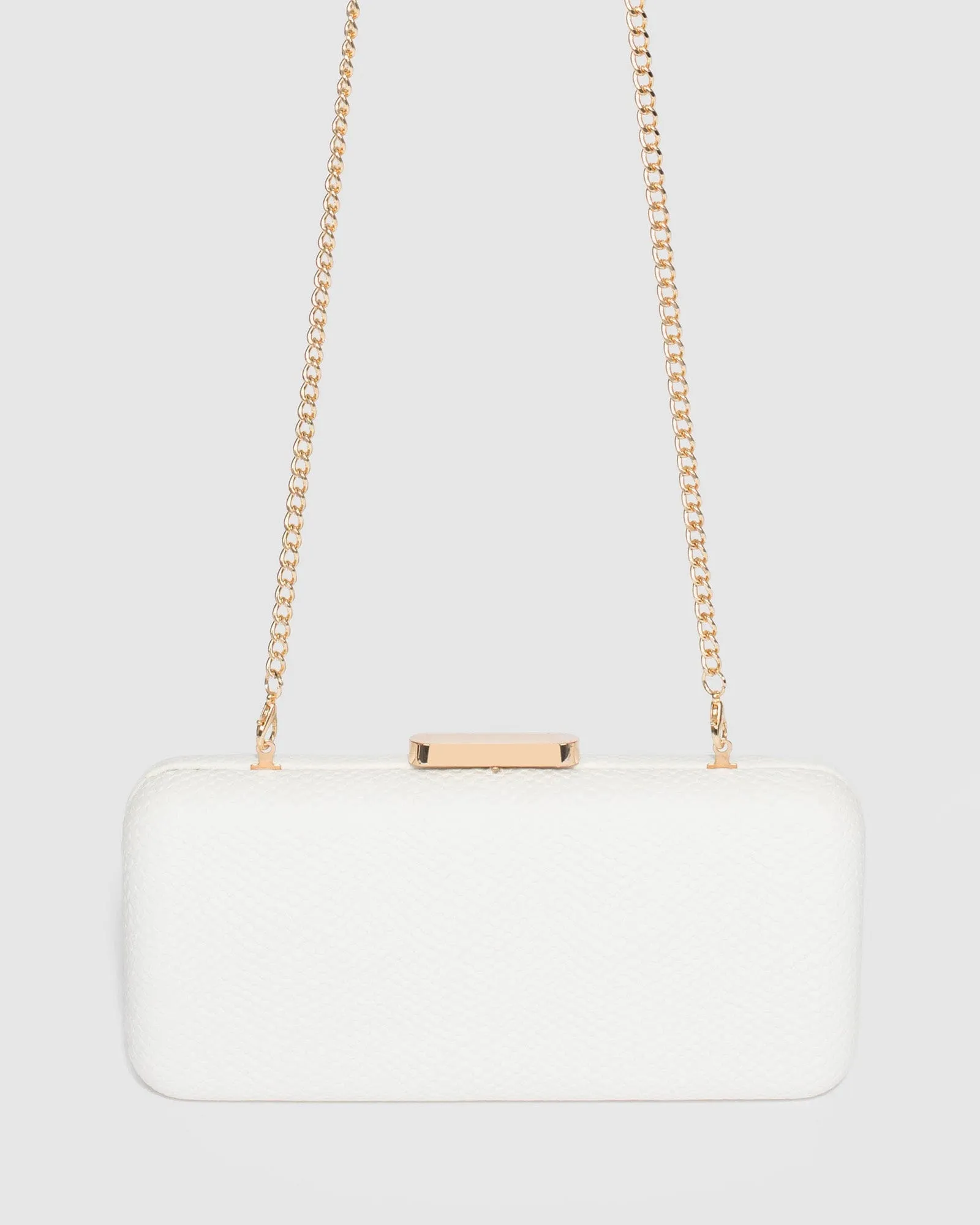 White Charlie Hardcase Clutch Bag