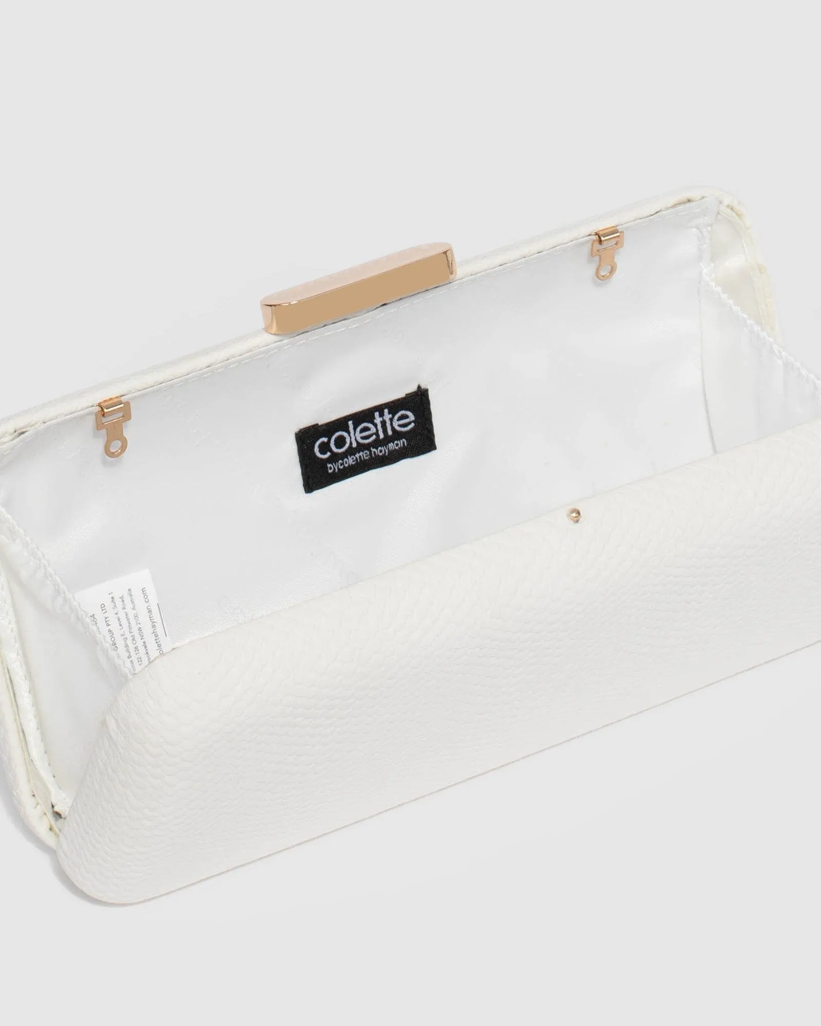 White Charlie Hardcase Clutch Bag