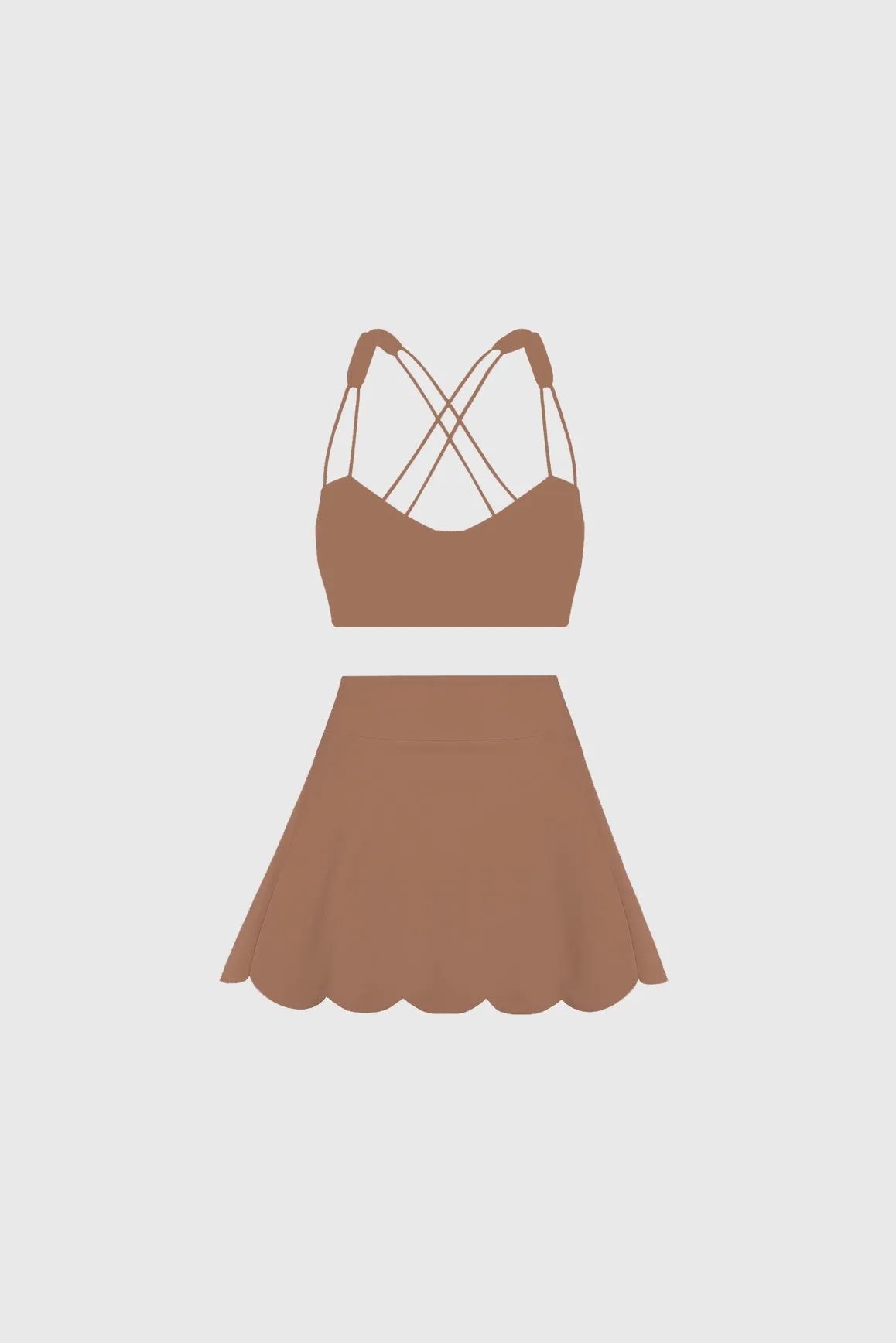 WISKII Strappy Bra + High-Waist A-line Tennis Skirt