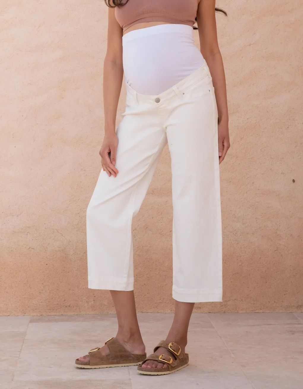 Wolfe | Organic Cropped Straight Wide-Leg Maternity Jeans