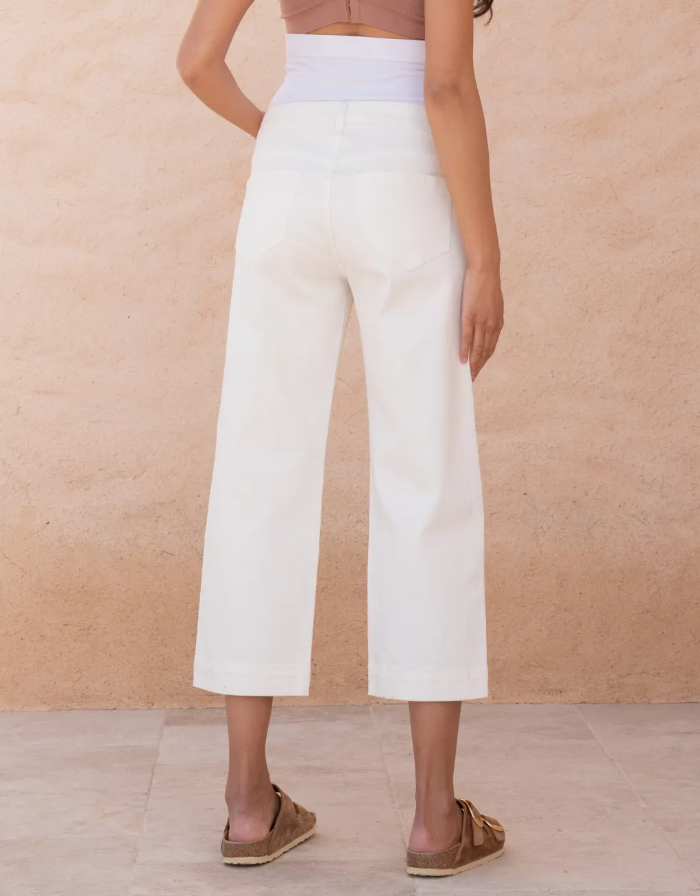 Wolfe | Organic Cropped Straight Wide-Leg Maternity Jeans