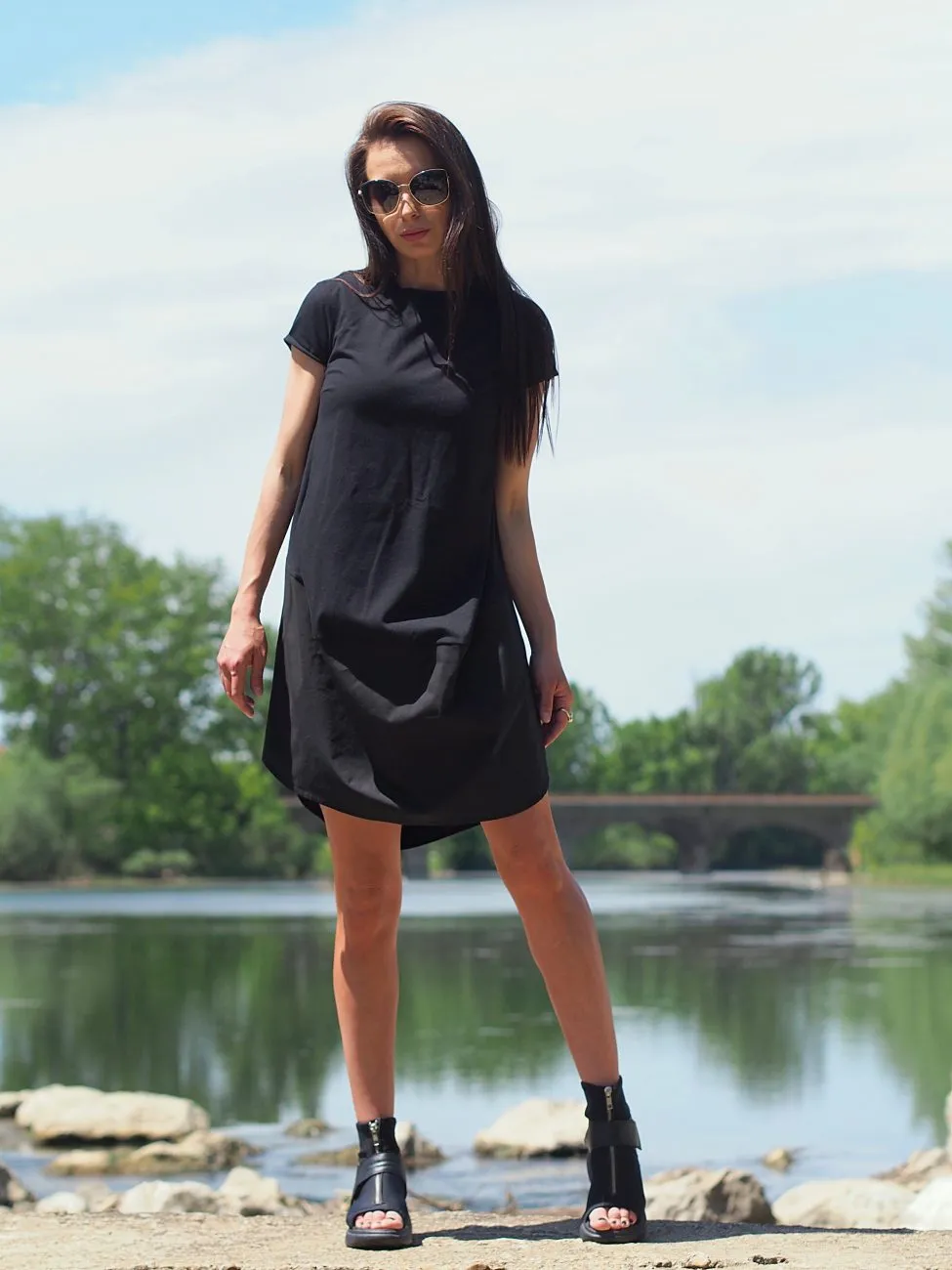 Women maxi summer dress,Black maxi dress,Summer maxi dress,Daily maxi dress