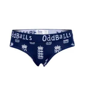 Womens/ladies england cricket briefs blue/white OddBalls