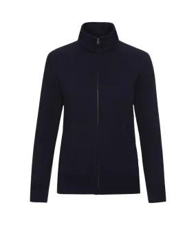 Womens/ladies premium lady fit sweat jacket deep navy Fruit of the Loom